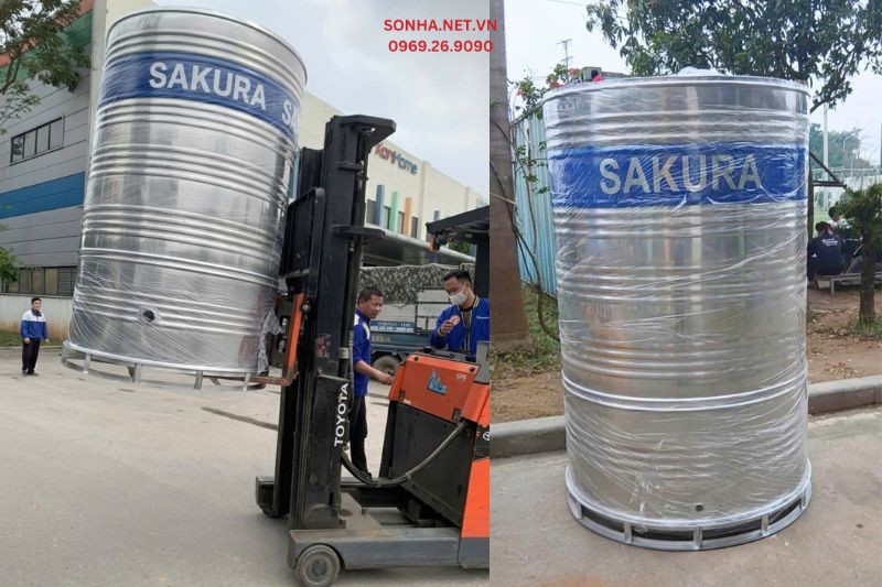 Thực tế lắp đặt bồn bảo ôn nước nóng inox Sakura