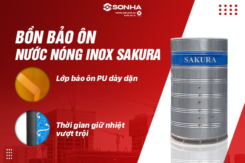 Lớp bảo ôn dày với khả năng giữ nhiệt lâu