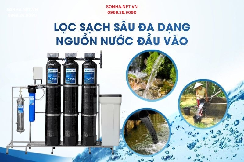 Sakura SKUF213C xử lý đa dạng nguồn nước đầu vào