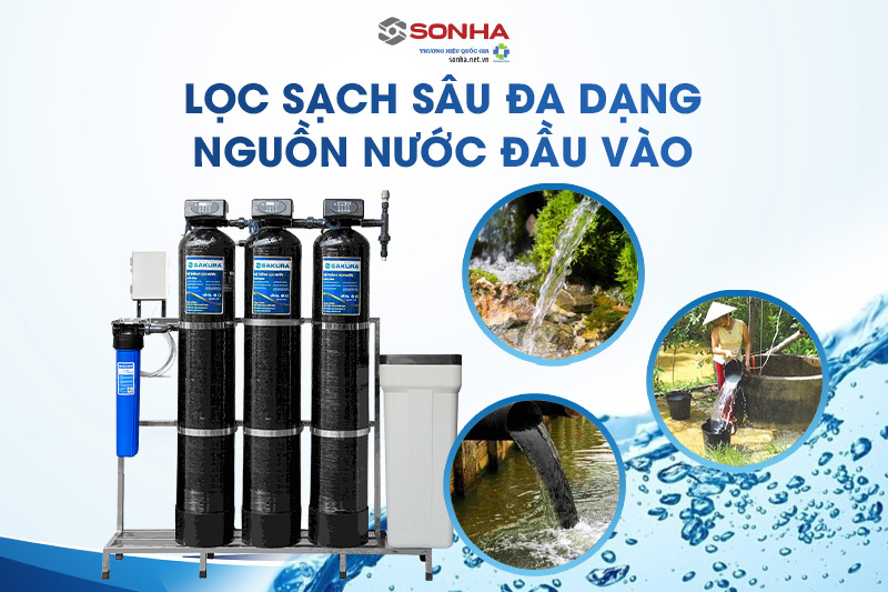 Sakura SKUF213C xử lý đa dạng nguồn nước đầu vào