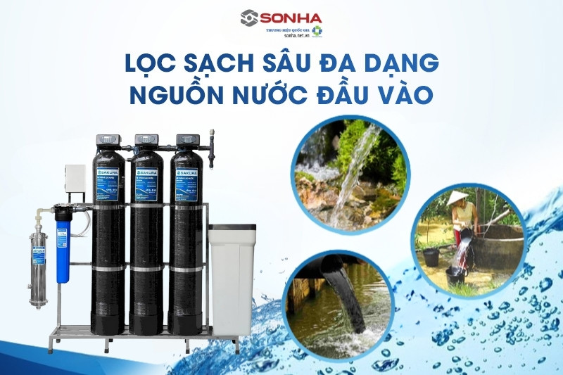 Sakura SKUF213C xử lý đa dạng nguồn nước đầu vào
