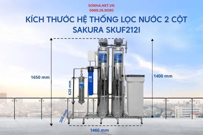 Kích thước hệ thống lọc tổng đầu nguồn SKUF212I