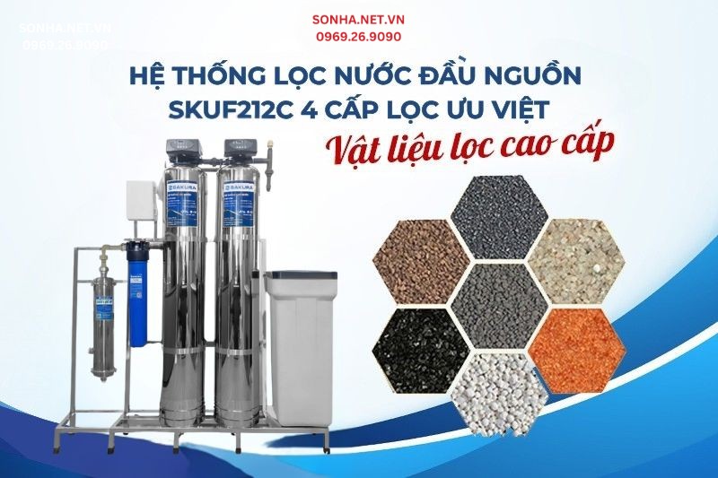 Hệ thống lọc tổng Sakura SKUF212I với 4 cấp lọc mạnh mẽ