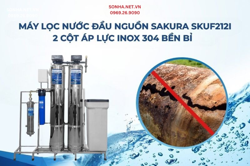 Cột lọc cấu thành từ inox 304 cao cấp, chống ăn mòn