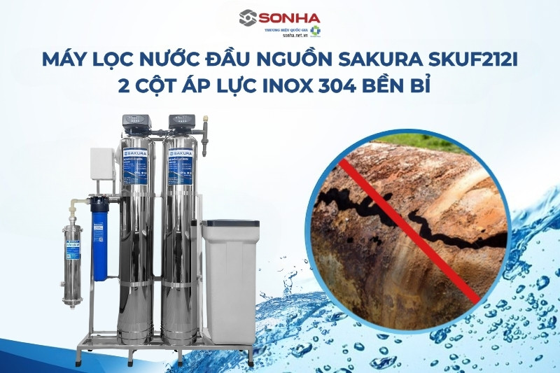 Cột lọc cấu thành từ inox 304 cao cấp, chống ăn mòn