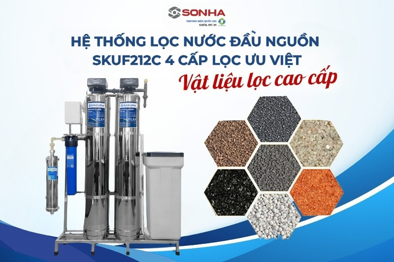 Hệ thống lọc tổng Sakura SKUF212I với 4 cấp lọc mạnh mẽ
