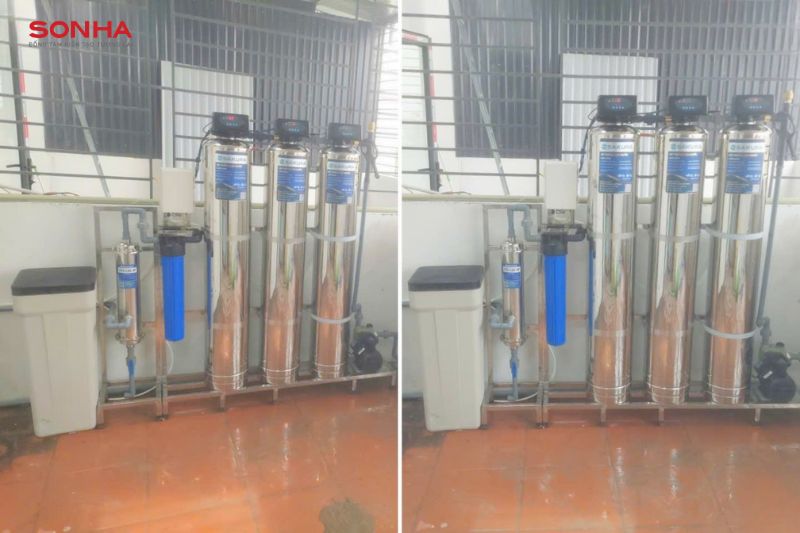 H&igrave;nh ảnh lắp đặt thực tế lọc nước đầu nguồn SKUF213I