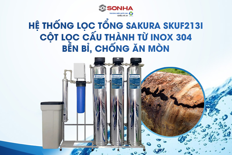 Cột lọc inox bền bỉ giúp tăng tuổi thọ cho toàn bộ hệ thống