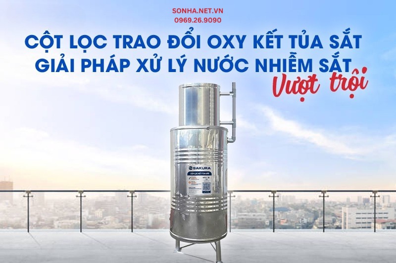 Cột lọc trao đổi oxy loại bỏ triệt để sắt v&agrave; Mangan trong nước