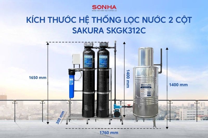 K&iacute;ch thước hệ thống lọc tổng đầu nguồn Sakura SKGK312C