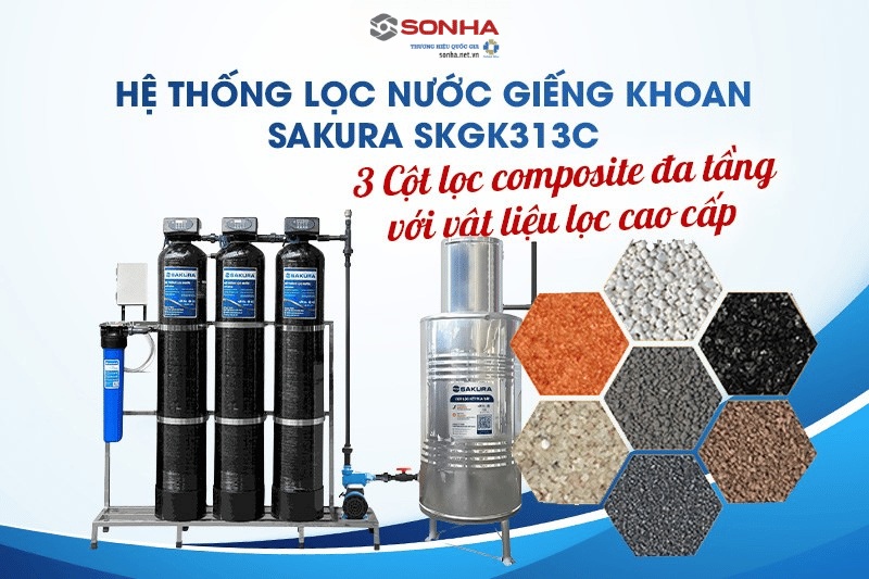 3 Cột Composite bền bỉ kết hợp cùng vật liệu lọc cao cấp