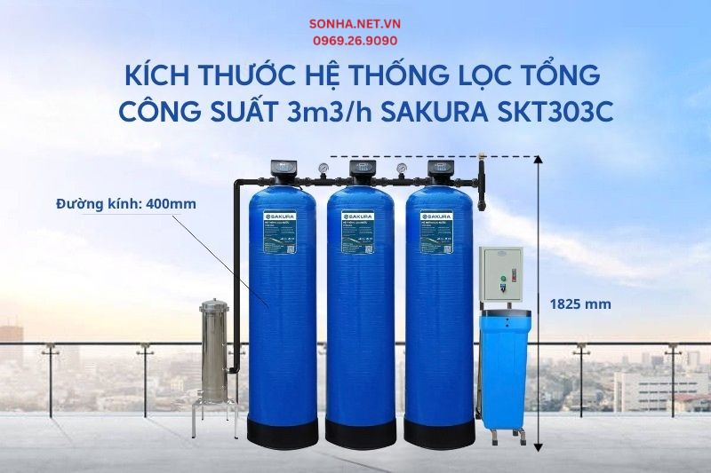 Kích thước của bộ lọc tổng đầu nguồn Sakura SKT303C