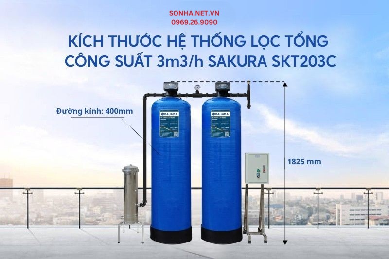 K&iacute;ch thước bộ lọc tổng đầu nguồn Sakura SKT203C