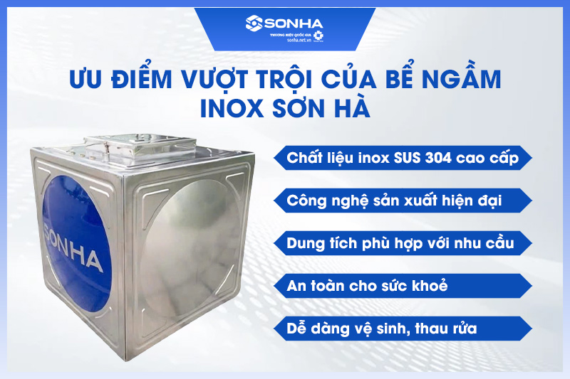 Ưu điểm của bể nước ngầm inox Sơn Hà