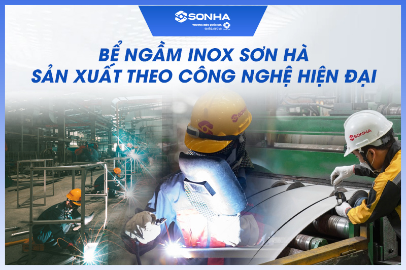 Bể nước ngầm inox Sơn Hà SH 2000L được hàn rời từ các tấm