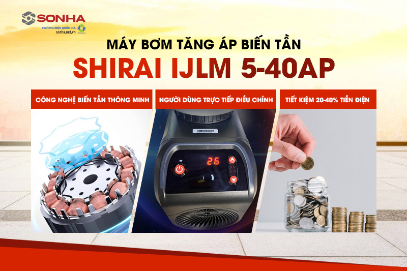 Máy bơm tăng áp Shirai sở hữu công nghệ biến tần thông minh