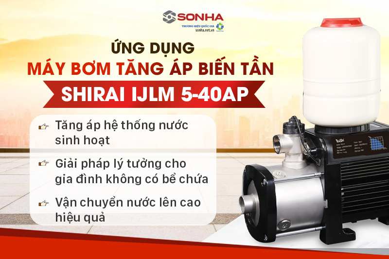 Ứng dụng của máy bơm tăng áp biến tần IJLm 5-40AP