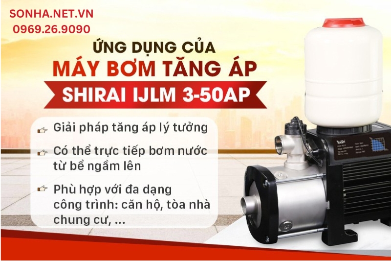 Ứng dụng của máy bơm tăng áp Shirai IJLm 3-50AP