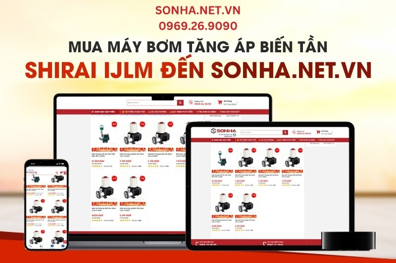 Mua máy bơm tăng áp biến tần Shirai IJLm đến Sonha.net.vn