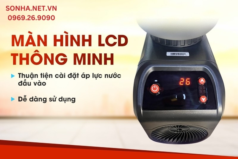 Dễ dàng điều chỉnh áp lực qua màn hình LCD thông minh