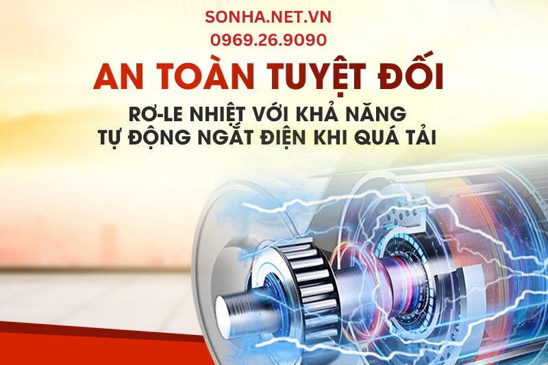 Rơ-le nhiệt tích hợp với khả năng tự động ngắt điện khi có dấu hiệu quá tải