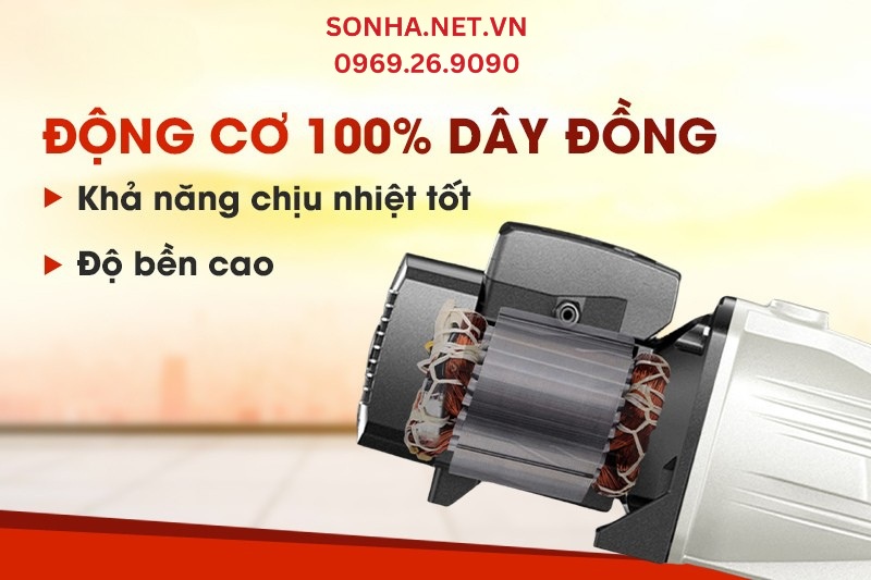Động cơ chế tạo từ 100% dây đồng với độ bền cao