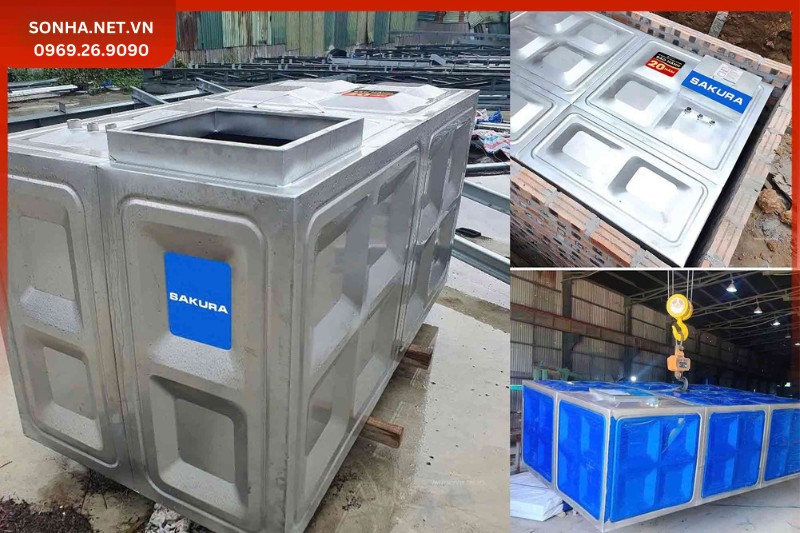 H&igrave;nh ảnh thực tế của bồn nước ch&ocirc;n ngầm định h&igrave;nh Sakura