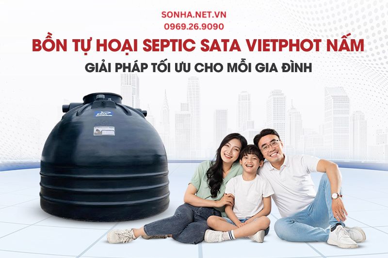 Kh&aacute;m ph&aacute; chi tiết bồn tự hoại septic SATA VietPhot 2400L