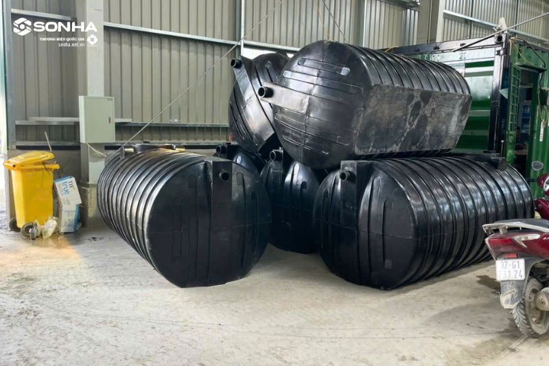 H&igrave;nh ảnh thực tế bồn tự hoại Septic Tiền Phong ngang
