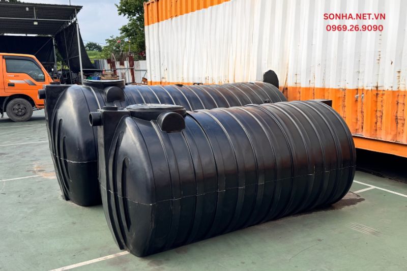Hình ảnh thực tế bồn tự hoại Septic Tiền Phong ngang