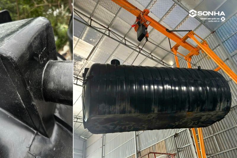 H&igrave;nh ảnh thực tế bồn tự hoại Septic Tiền Phong ngang