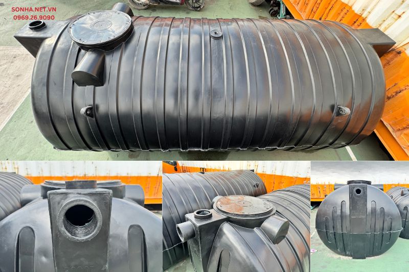 Hình ảnh thực tế bồn tự hoại Septic Tiền Phong ngang