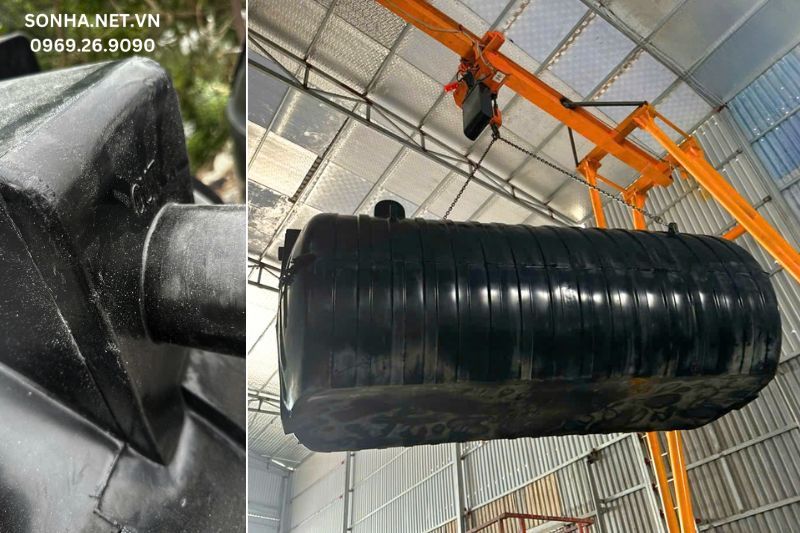 H&igrave;nh ảnh thực tế bồn tự hoại septic ngang Tiền Phong