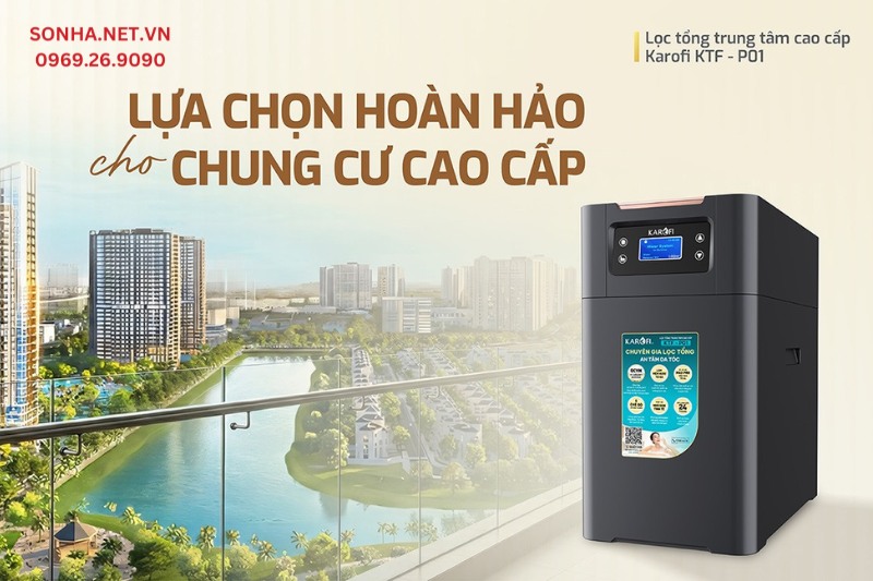 Si&ecirc;u phẩm m&aacute;y lọc nước đầu nguồn biệt thự Karofi KTF-P01