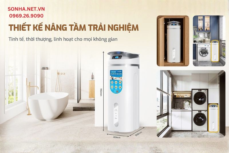 Thiết kế nhỏ gọn, sang trọng của hệ thống lọc tổng Karofi P02