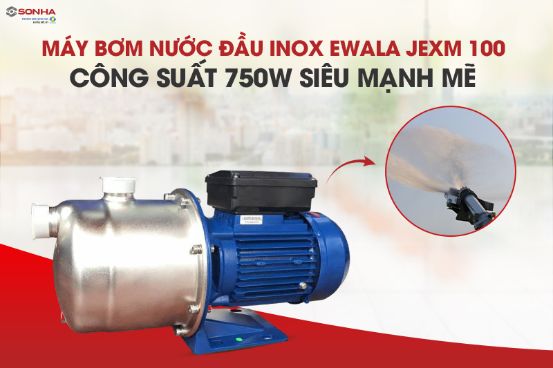 Máy bơm nước gia đình Ewala JEXM 100 (750W) có công suất mạnh mẽ
