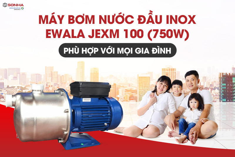 Siêu phẩm máy bơm nước đầu inox Ewala JEXM 100 (750W)