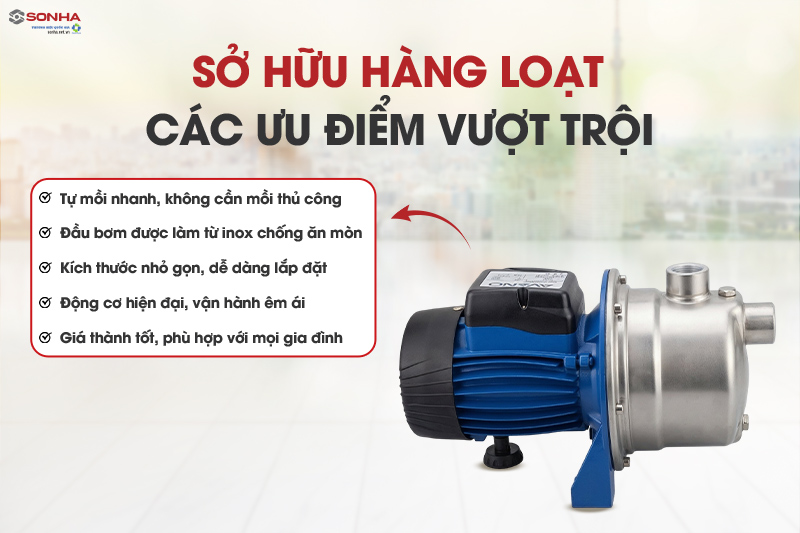 Những ưu điểm nổi bật của dòng máy bơm nước Avano AJm-100C công suất 750W