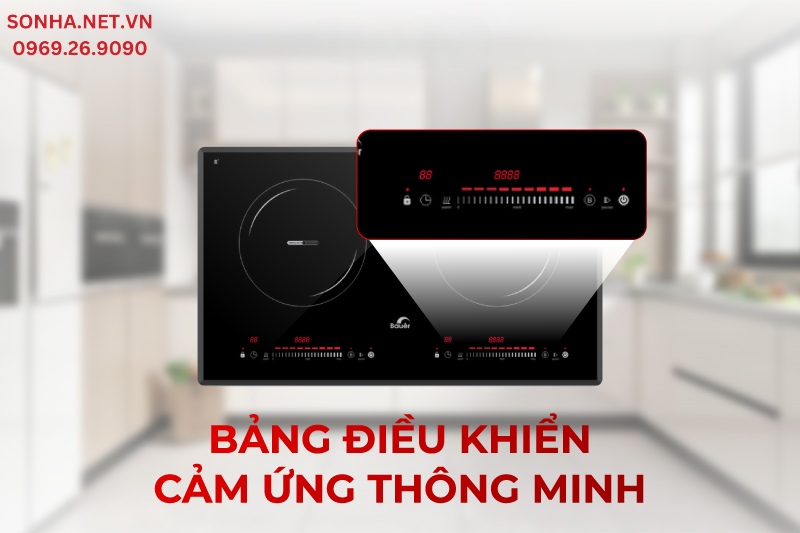 Bếp từ Bauer BE 3008SI sở hữu bảng điều khiển cảm ứng thông minh