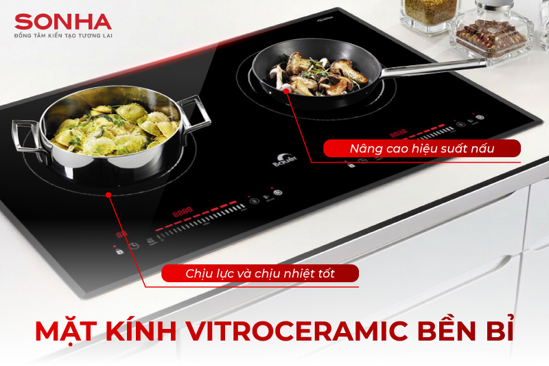 Bếp từ BE 3008SI sở hữu mặt k&iacute;nh bền bỉ, hiện đại