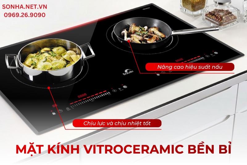 Bếp từ BE 3008SI sở hữu mặt kính bền bỉ, hiện đại