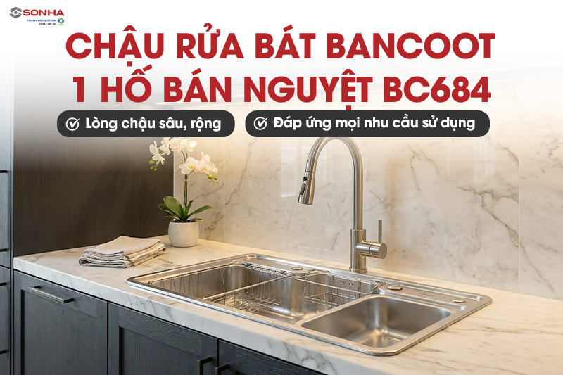 Chậu Bancoot BC684 với thiết kế s&acirc;u - rộng dễ d&agrave;ng sử dụng