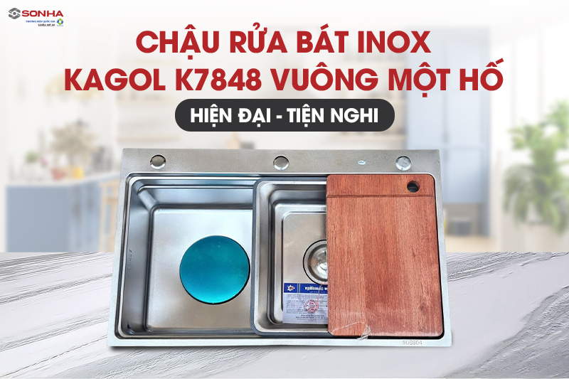 Chậu rửa b&aacute;t Kagol vu&ocirc;ng một hố hiện đại, tiện nghi
