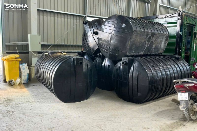 H&igrave;nh ảnh thực tế bồn tự hoại Tiền Phong Septic ngang