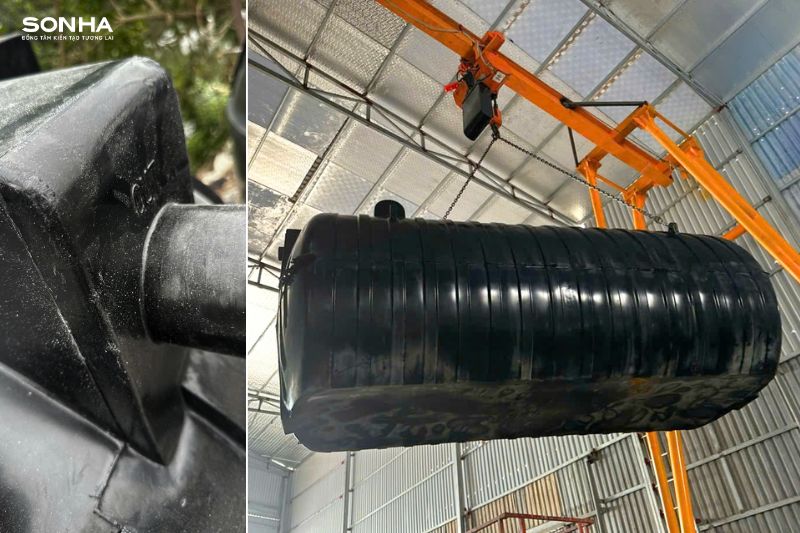 H&igrave;nh ảnh thực tế bồn tự hoại Tiền Phong Septic ngang