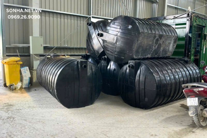 Hình ảnh thực tế bồn tự hoại Tiền Phong Septic ngang