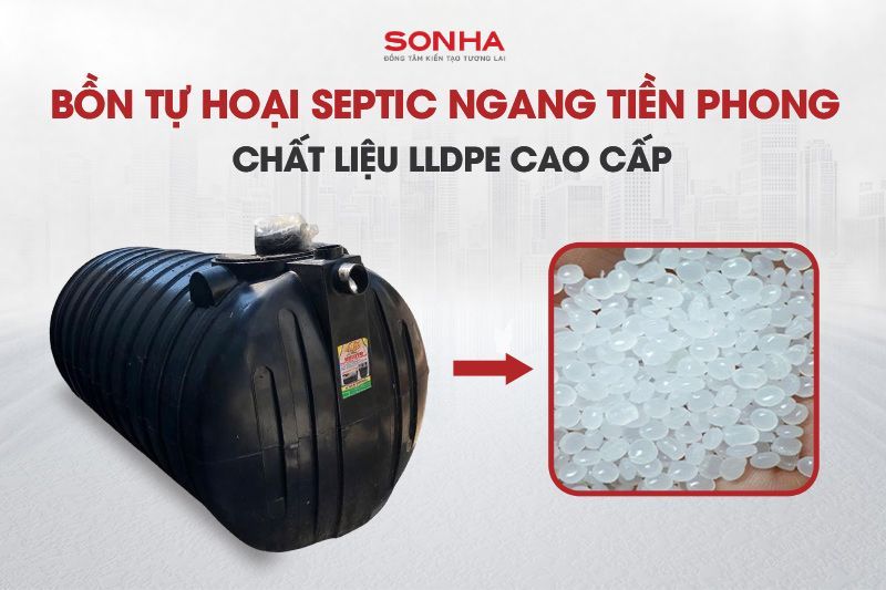 Bể tự hoại Tiền Phong Septic 5000L được l&agrave;m từ nhựa LLDPE cao cấp