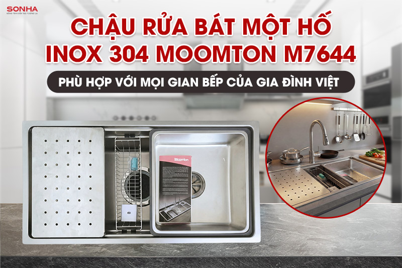 Chậu 1 hố M7644 cao cấp, ph&ugrave; hợp với mọi gia đ&igrave;nh Việt