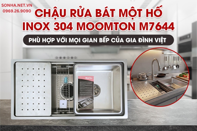 Chậu 1 hố M7644 cao cấp, phù hợp với mọi gia đình Việt