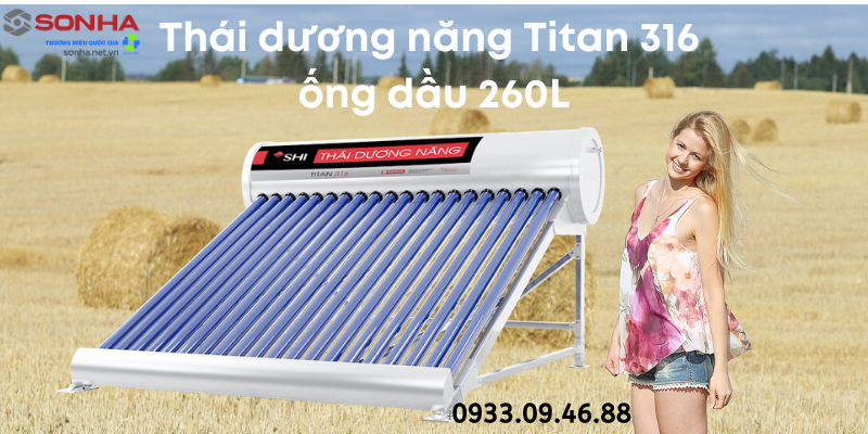 Hình ảnh thái dương năng 220L titan 316